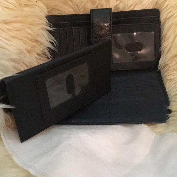 Vintage Black Leather Bi-fold Wallet w/ dust bag. - Picture 8 of 8